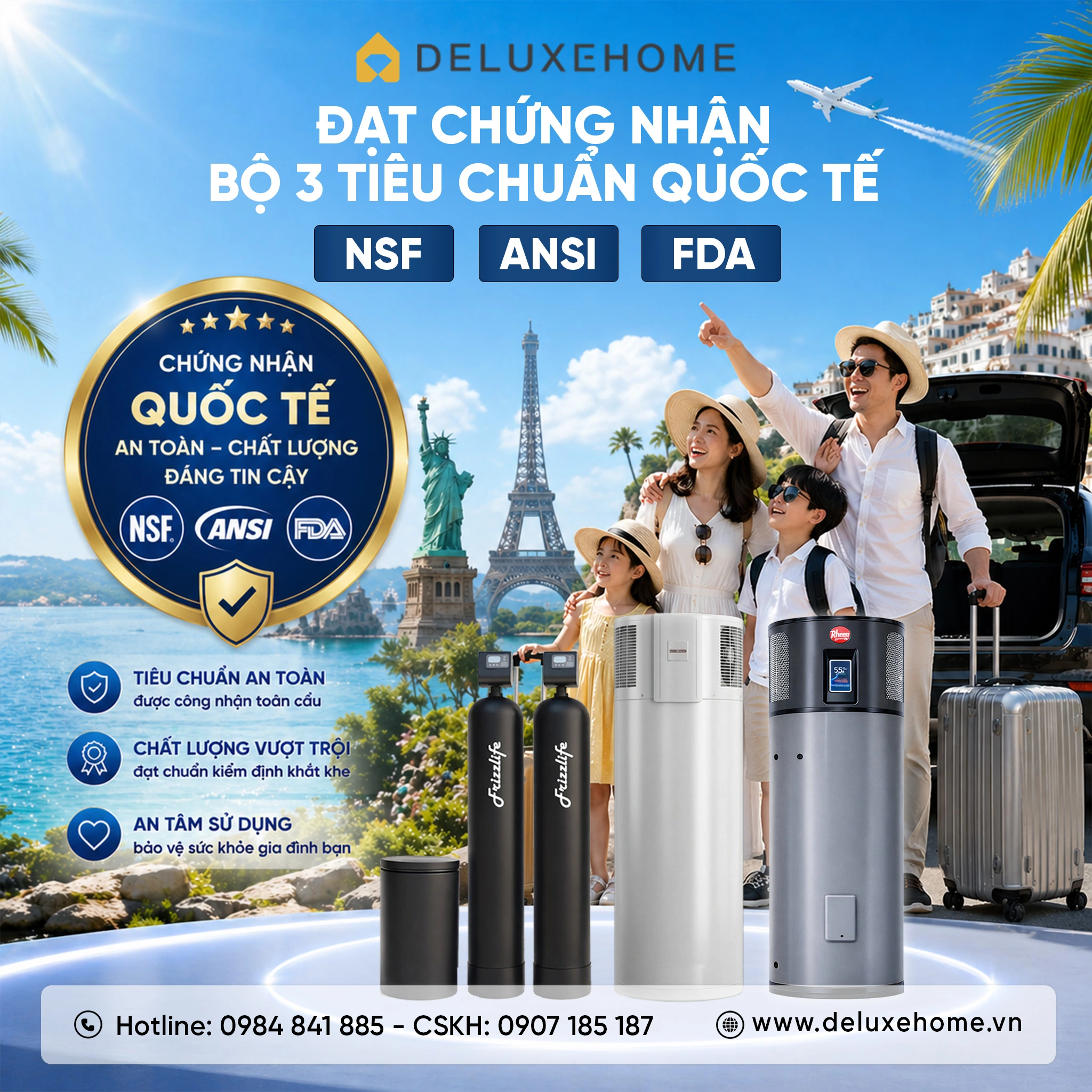 Lọc tổng đầu nguồn Frizzlife tại DeluxeHome - đầu tư một lần, bảo vệ toàn diện