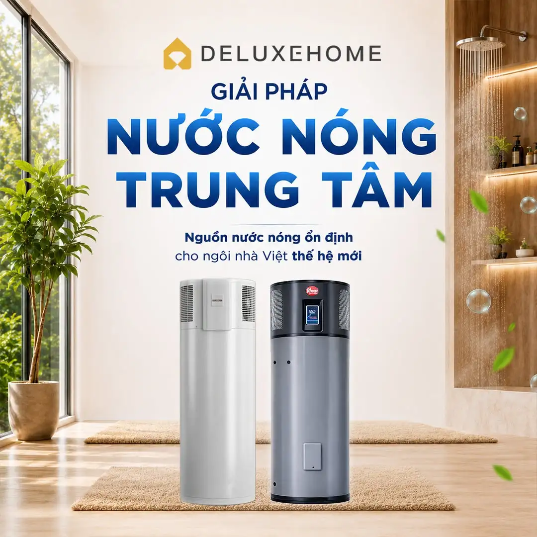 Hệ thống nước nóng cho gia đình gồm Heat Pump và bồn bảo ôn