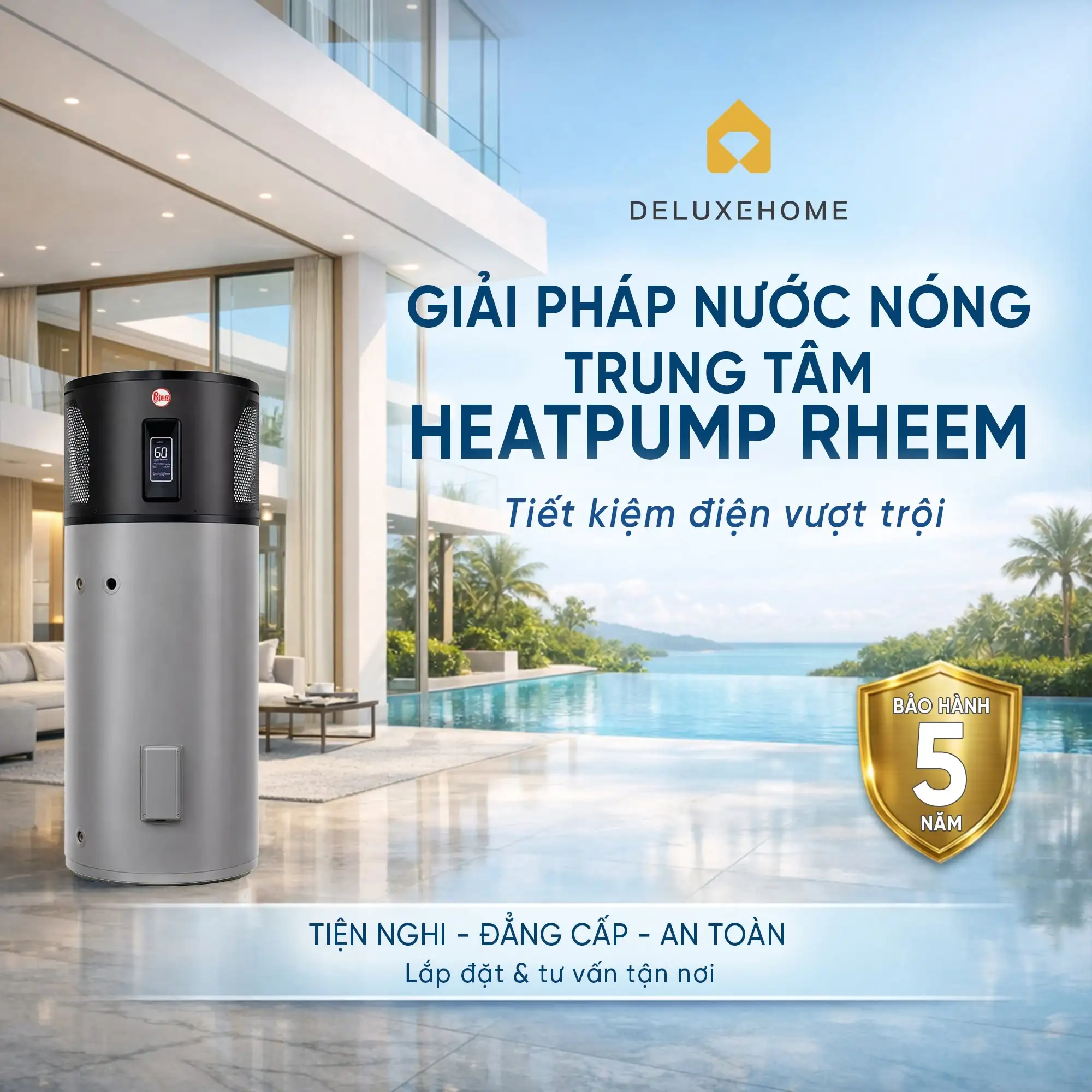 DeluxeHome phân phối chính hãng Rheem và Stiebel Eltron