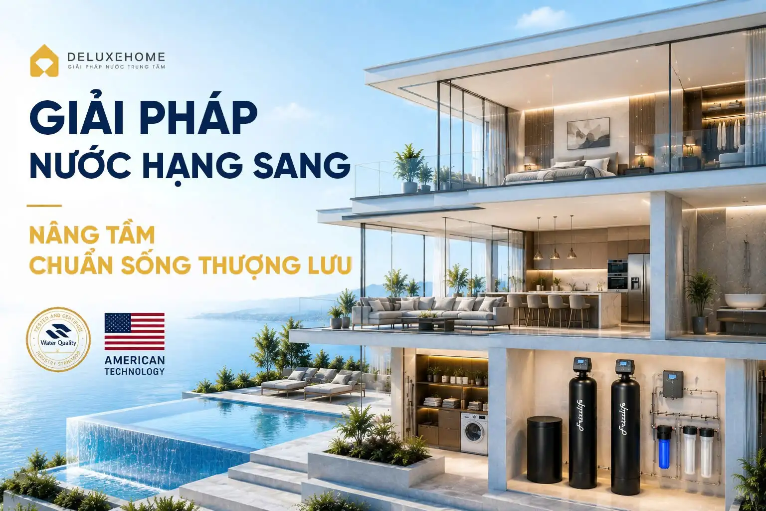 Hệ thống lọc nước đầu nguồn cho biệt thự cao cấp