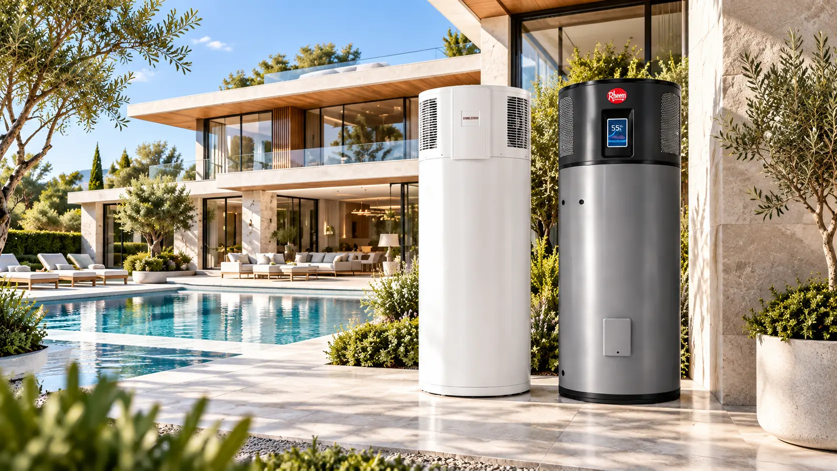 Hệ thống nước nóng trung tâm Heat Pump cho biệt thự