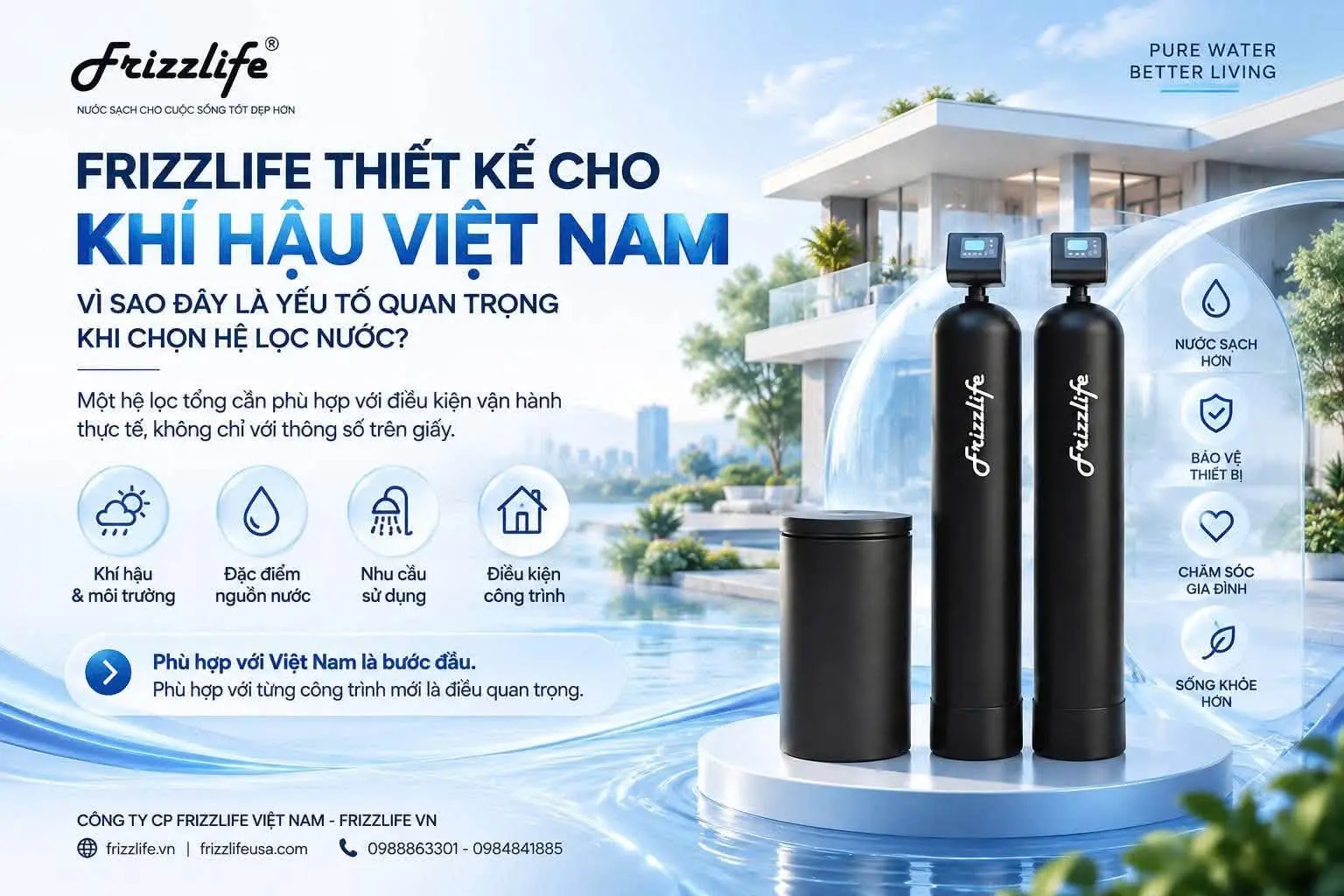 Hệ thống lọc nước tổng gia đình xử lý nước từ đầu nguồn