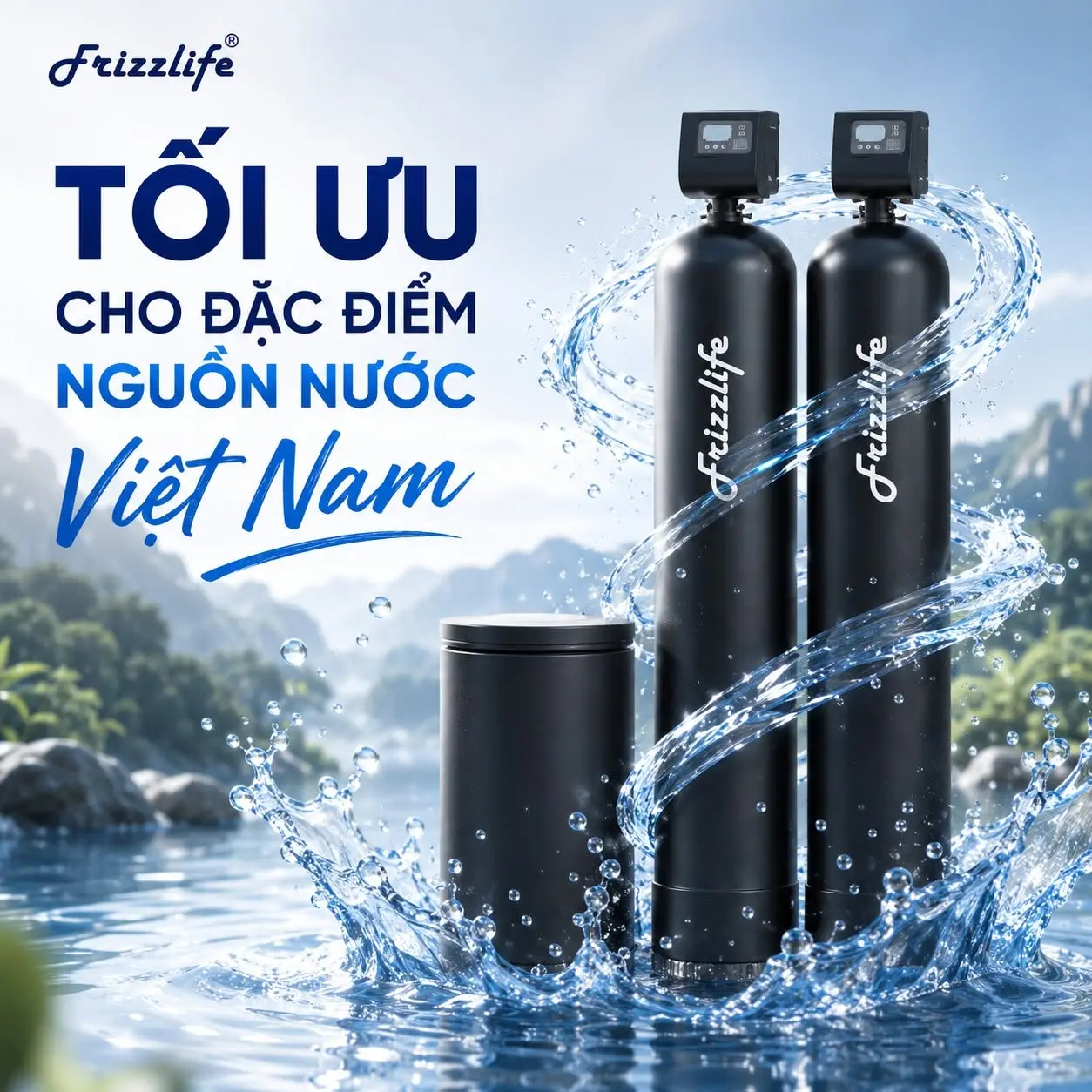 Hệ thống lọc tổng USA Frizzlife thiết kế dành cho nguồn nước tại Việt Nam