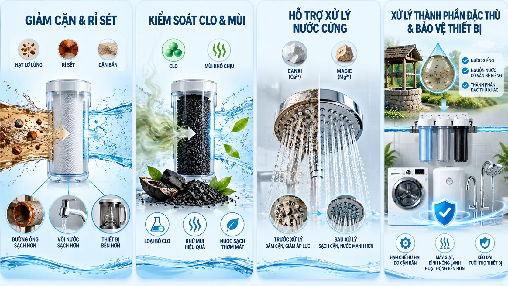 Ưu điểm khi lắp bộ lọc nước sinh hoạt gia đình