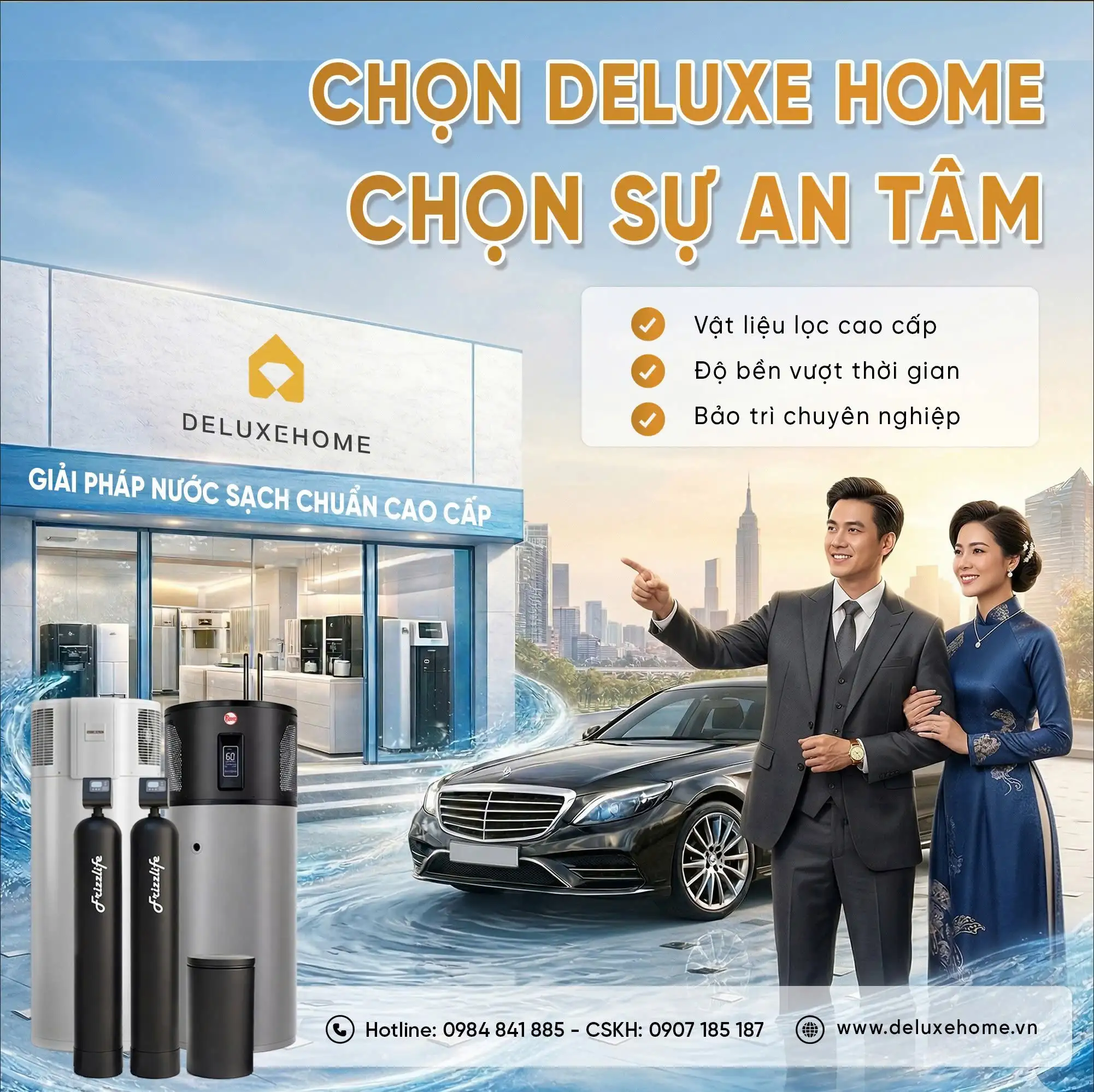 Mua bộ lọc nước sinh hoạt gia đình tại DeluxeHome uy tín, chính hãng