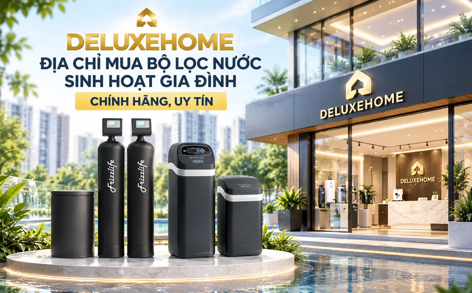 Deluxehome chuyên phân phối bộ lọc nước sinh hoạt gia đình giá tốt, chính hãng