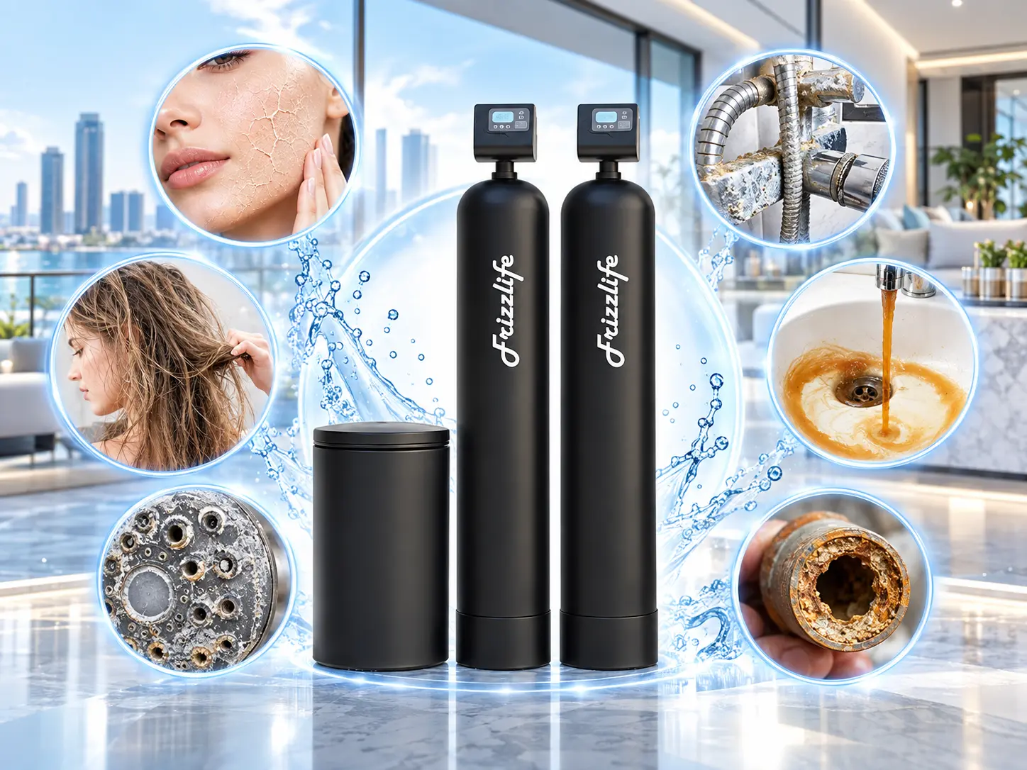 Hệ thống lọc nước đầu nguồn Frizzlife cho căn hộ chung cư