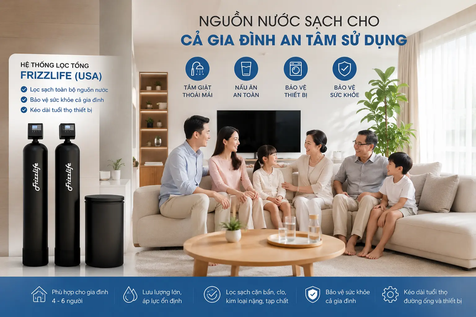 Gợi ý công suất chuẩn cho gia đình 4–8 người