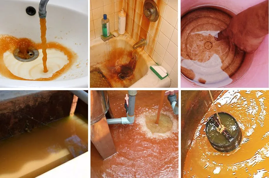 Nước nhiễm sắt có hàm lượng sắt cao và tạo cặn màu vàng nâu