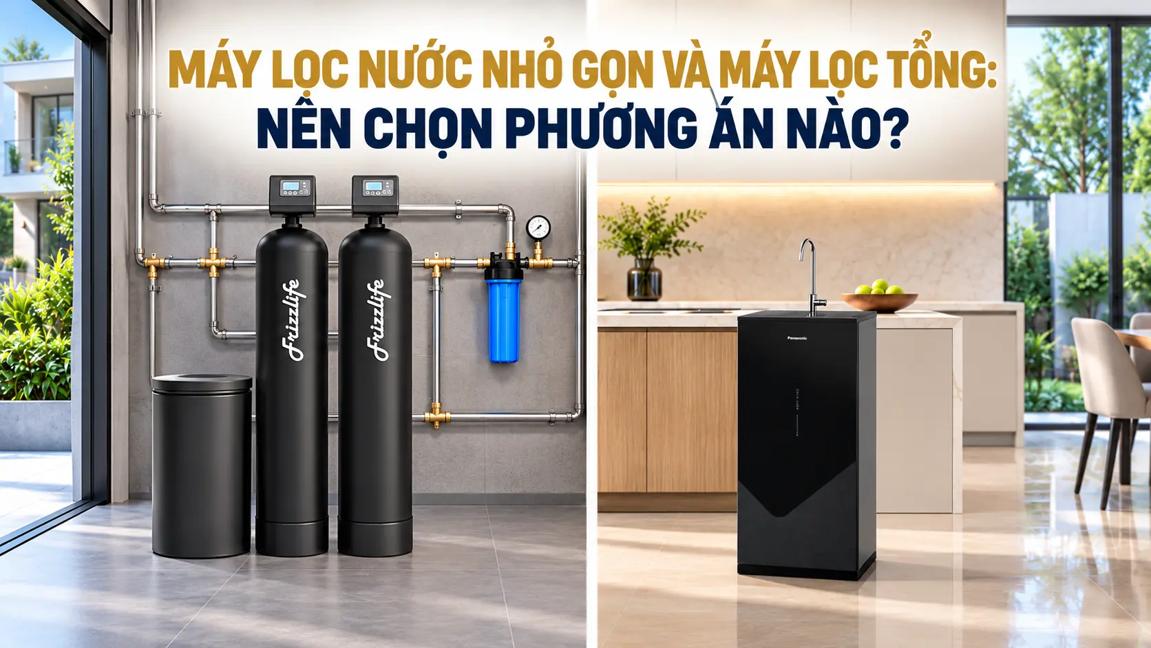Máy lọc nước nhỏ gọn và máy lọc tổng: Nên chọn phương án nào?