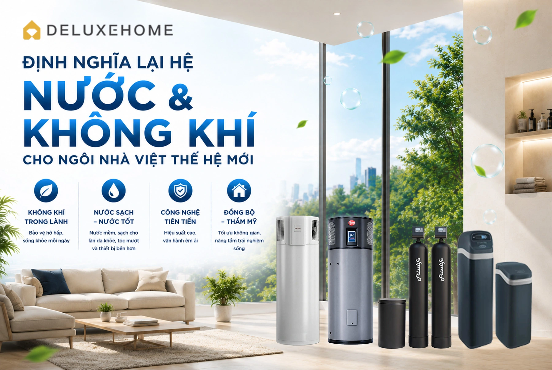 DeluxeHome - Giải pháp nước trung tâm cho biệt thự, nhà phố, villa...