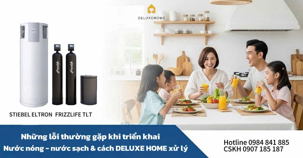 Những lỗi thường gặp khi tự triển khai nước nóng – nước sạch &  cách Deluxe Home xử lý