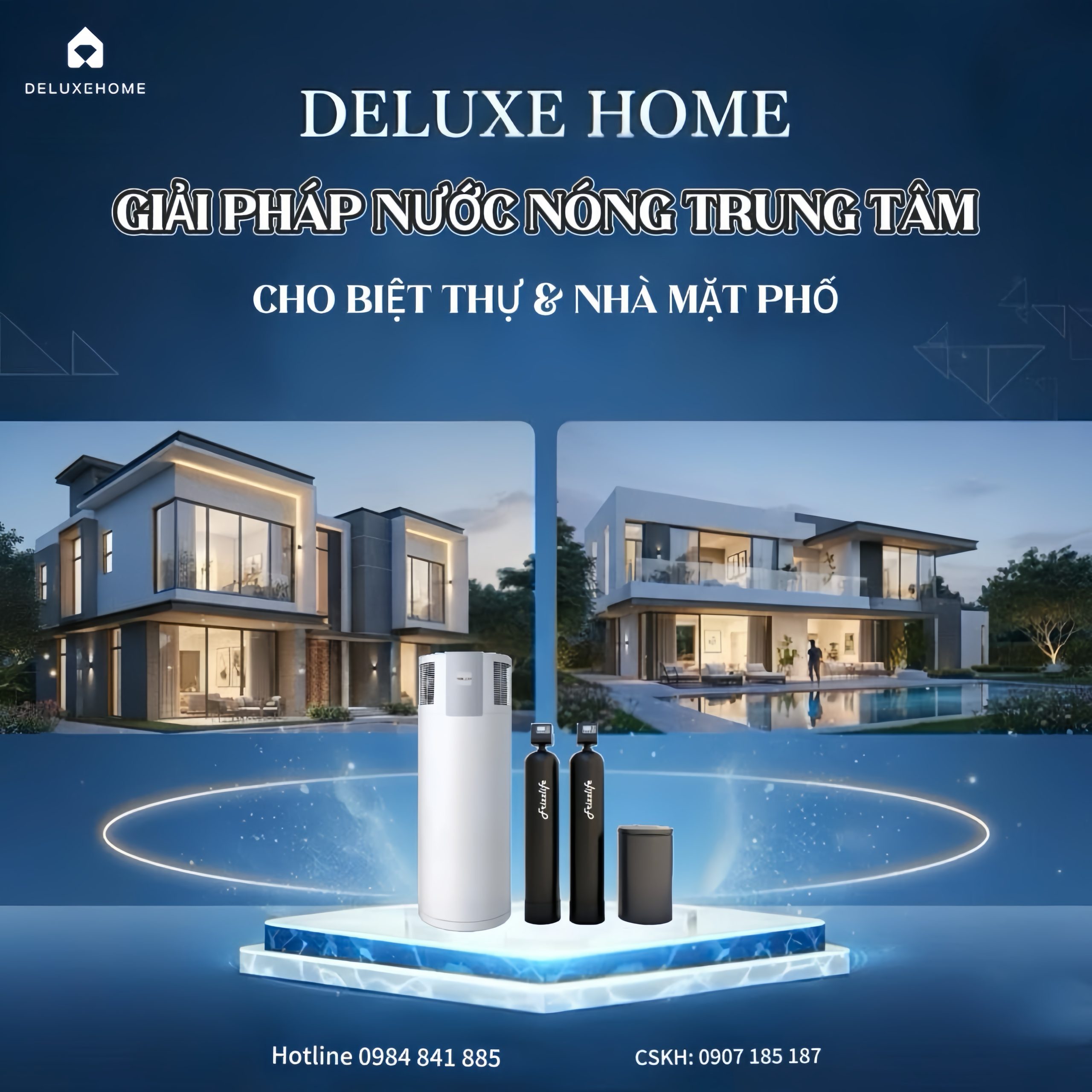Giải pháp nước nóng trung tâm cho biệt thự nhà mặt phố – lựa chọn của những công trình đẳng cấp