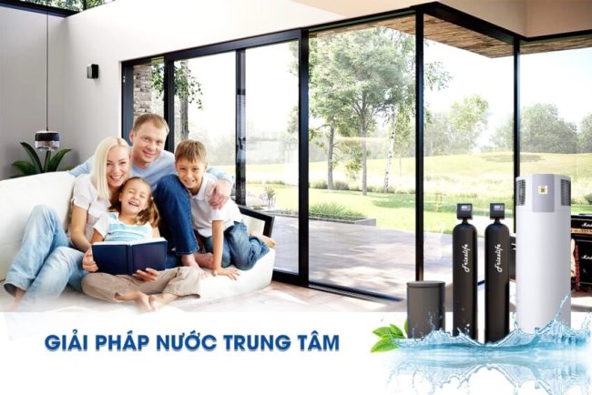 lọc tổng, hệ thống lọc tổng, lọc tổng trung tâm, nước nóng trung tâm heatpump